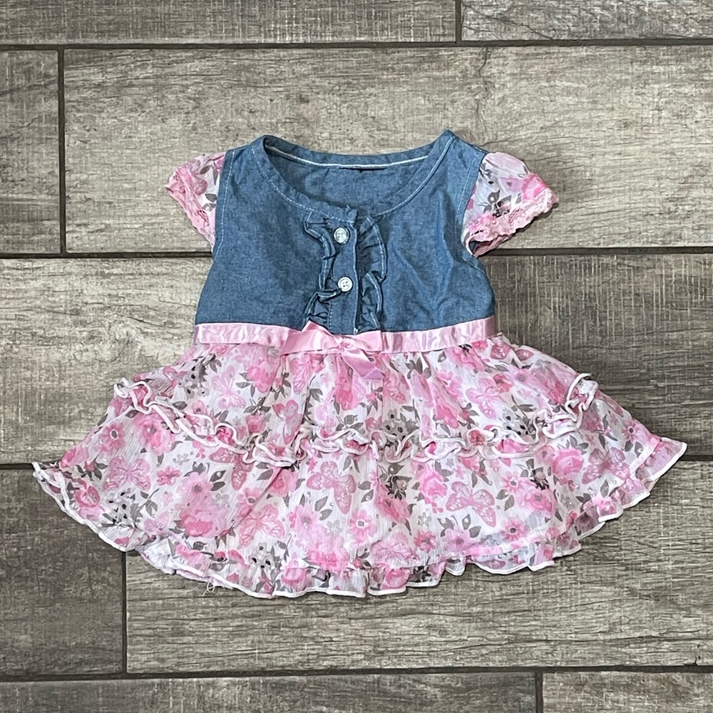 12 Month Floral & Jean Dress